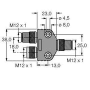 Turck - Passiver Sensor-/Aktor-Verteiler (ohne Leitung) Y-Stück VB2-FSW/FKW/FSW 45 12MBit/s 5Pins