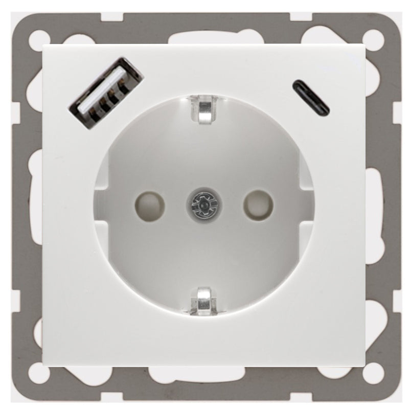Peha - Elektronik-Gerät für Installationsschalterprogramme Steckdose mit USB D 11.6511.02 SIUSBCA Ladegerät rws − 100 Stück