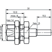 Telegärtner - Koax-Steckverbinder FME-Einbaustecker 100025647 f., RG 316/U 50 Ohm − 5 Stück