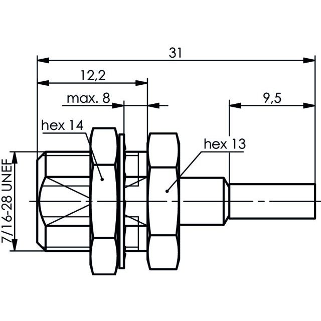 Telegärtner - Koax-Steckverbinder FME-Einbaustecker 100025647 f., RG 316/U 50 Ohm − 5 Stück
