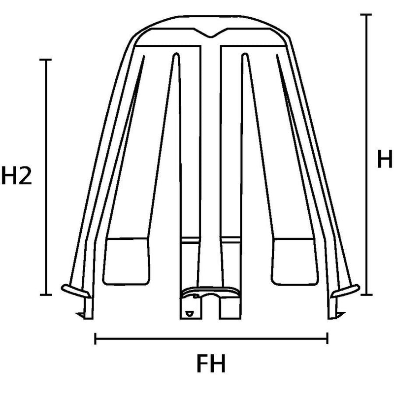 HellermannTyton - Leuchteneinbaugehäuse Deckenabstandhalter SpotClipII 148-00098 sw, PA66GF15 BK 10