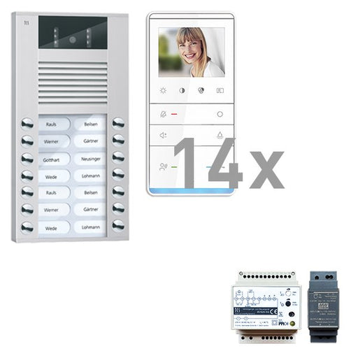 TCS Tür Control - Türsprech-Set Videosprechanlgenset color PVE16140-0010 14 Tasten AP,Freispr