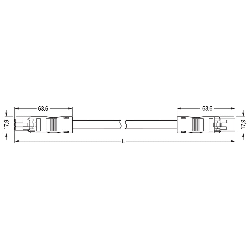 WAGO - Konfektionierte Leitung für steckbare Gebäudeinstallation konfekt.Verbindungsleitung 891-8993/005-202 Eca,Buchse Stecker