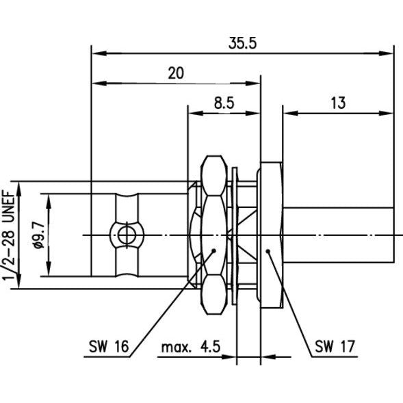 Telegärtner - Koax-Steckverbinder BNC Kabeleinbaubuchse 100023562 75 Ohm RG 59B/U(G2)