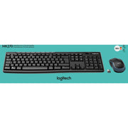 Logitech - Tastatur Tastatur/Maus Set MK270 sw USB,wireless,1000dpi