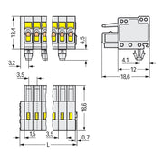 WAGO - Kabelsteckverbinder für Leiterplattensteckverbinder 1-Leiter-Federleiste 734-124/008-000 CAGECLAMP 1,5mm²,lgr − 25 Stück