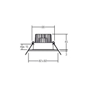 Brumberg Leuchten - Downlight/Strahler/Flutlicht LED-Einbaudownlight 230 V 41476083 38Gr, 3000K, quadr