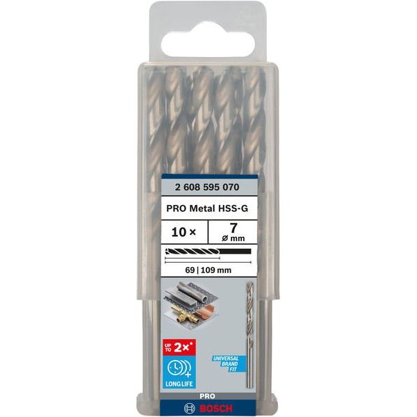 Bosch - Bohrer PRO Metal HSS-G 2608595070 Spiralbohrer 7 x 69