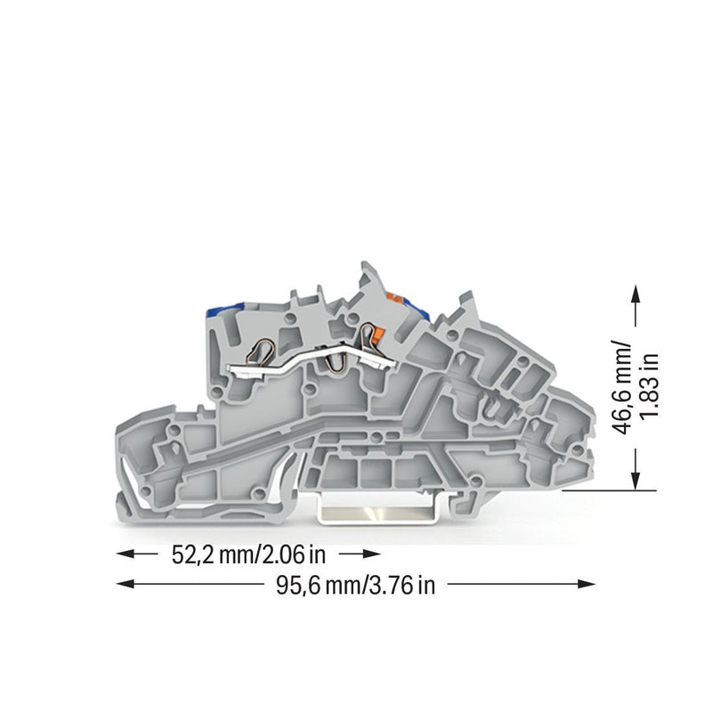 WAGO - Installations-Etagenklemme Installationsetagenklemme 2203-7551 2,5 mm² Hybrid − 50 Stück