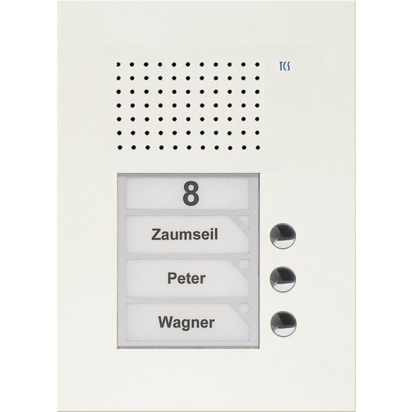 TCS Tür Control - Türstation für Türkommunikation Audio Außenstation PUK 3 PUK03/1-WS Tasten 1spaltig UP w