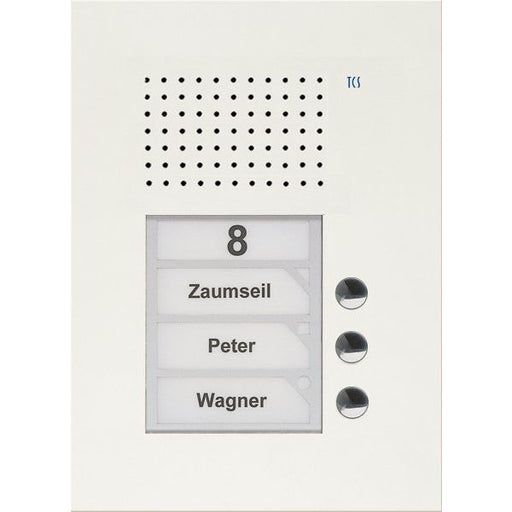 TCS Tür Control - Türstation für Türkommunikation Audio Außenstation PUK 3 PUK03/1-WS Tasten 1spaltig UP w