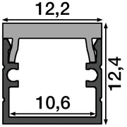 Radium Lampenwerk - Zubehör/Ersatzteile für Lichtschlauch/-band Aluprofil m.Abdeckung 2m FXZA4574 schwarz