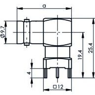 Telegärtner - Koax-Steckverbinder BNC-Winkelbuchse 100023538 75Ohm löt f.gedr.Sch − 5 Stück