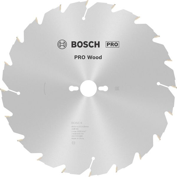 Bosch - Kreissägeblatt PRO Wood Kreissägeblatt, 2608640701 315 x 3,2 x 30 mm