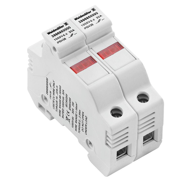 Weidmüller - Sicherungs-Reihenklemme Klemme FUSEHOLDE#2896950000 1000 V, 10x38 − 5 Stück