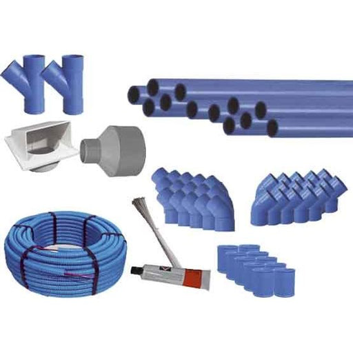 cleanpower - Zubehör/Ersatzteile für Ventilatoren Rohbauset 15m CP-173 für 3 Saugstellen