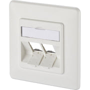 Metz Connect - Kommunikationsanschlussdose Kupfer Keystone Dose UP 130B20D21002KE 2Port leer rws − 10 Stück