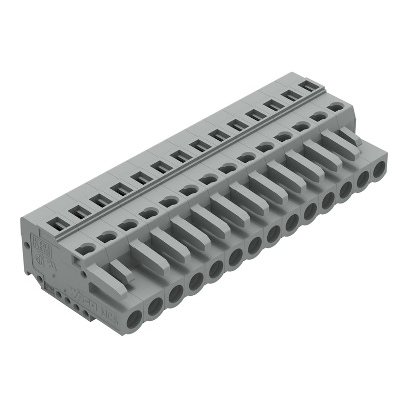 WAGO - Kabelsteckverbinder für Leiterplattensteckverbinder 1-Leiter-Federleiste 231-114/102-000 CAGECLAMP,2,5 mm²,gr − 25 Stück