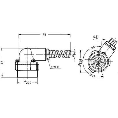 Telegärtner - I/O-Steckverbinder NF-Kabelwinkelstecker 100022930 U127/U-M Met.-Baj