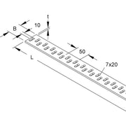 Niedax - Sprosse für Kabelleiter Flacheisensprossen SPM 50X5/3 F − 3 Meter