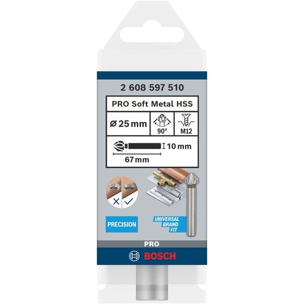 Bosch - Versenkbohrer PRO Soft Metal HSS 2608597510 Kegelsenker 25 x 67