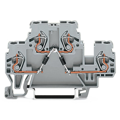 WAGO - Bauelement-Reihenklemme Bauelementklemme 870-541/281-490 2 Dioden 1N4007,grau − 50 Stück