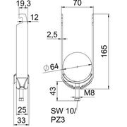 OBO Bettermann - Bügelschelle BS-U2-M-64 FT 2-fach − 50 Stück