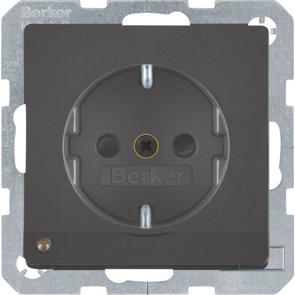 Berker - Steckdose SCHUKO-Steckdose anth/sa 41096086 LED-Orientierg-licht