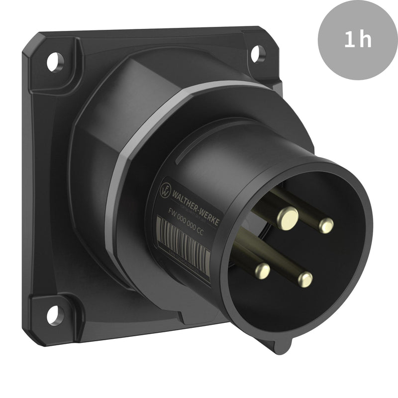 Walther Werke - CEE-Gerätestecker (IEC 60309) CEE NEO Anbaugerätestecker FW713401CC schräg 16A 4P 1h − 5 Stück