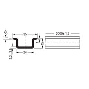 WAGO - Tragschiene Cu-Tragschiene 2m lang 210-198 35x15mm, 2,3mm dick