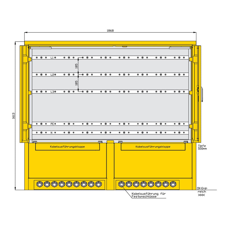 Walther Werke - Baustromverteiler Modulverteiler 86000400 Baubreite 1868mm