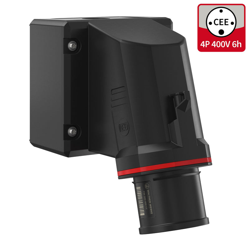Walther Werke - CEE-Gerätestecker (IEC 60309) CEE NEO Wandgerätestecker FW734406CC schräg 32A 4P 6h
