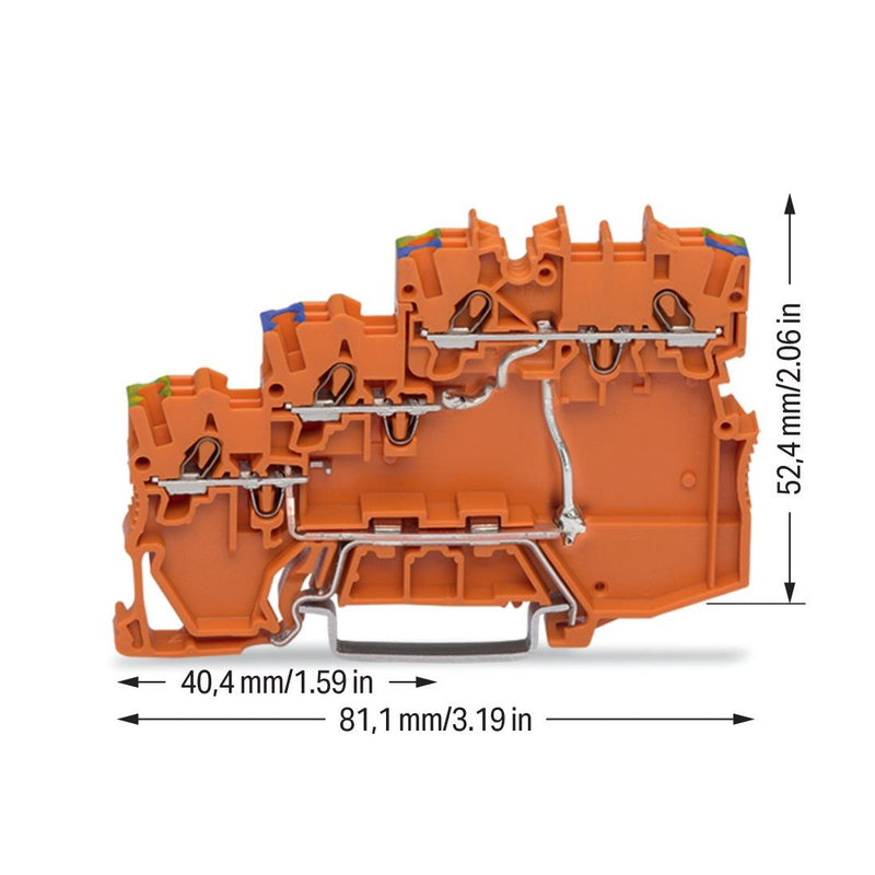 WAGO - Initiator/Aktor-Reihenklemme 3-Leiter-Aktorenkemme 2000-5377/102-000 für PNP-(plus) − 15 Stück