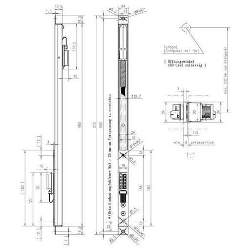 Assa Abloy effeff - Netzanschlussleitung Verdeckter Kabelübergang 10314-20-----00