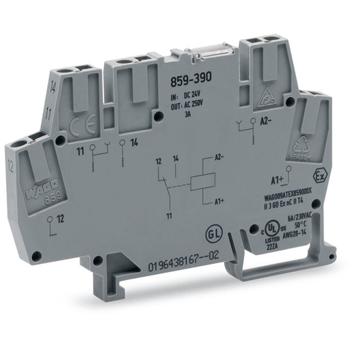 WAGO - Schaltrelais Relaisklemme 859-390 16,8-30VDC 1U 3A − 10 Stück