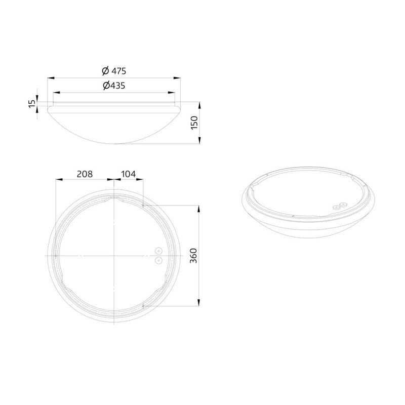 BEG Brück Electronic - Decken-/Wandleuchte LED-Wand-u.Deckenleuchte L9-LEDN-HF weiß HF