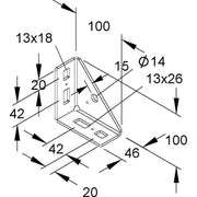 Niedax - Verbinder für Stiel/Profilschiene Winkelverbinder TRV 40 − 1 Stück