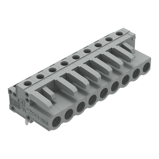 WAGO - Leiterplattensteckverbinder THT-Federleiste abgewink. 232-239 Rastermaß 5mm,grau − 50 Stück