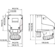 Stahl - Explosionsgeschützte CEE-Steckdose (IEC 60309) Kleinsteckdose 8572/13-305 16 A hellgrau 5h