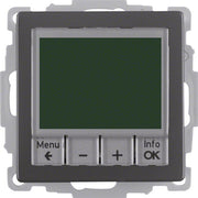 Berker - Raumthermostat/Uhrenthermostat Temperaturregler anth/sa 20446086 m. Zentralstück