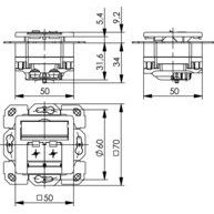 Telegärtner - Kommunikationsanschlussdose Kupfer Anschlussdose aws 100022940 AMJ45 8/8Cat5e/UP50