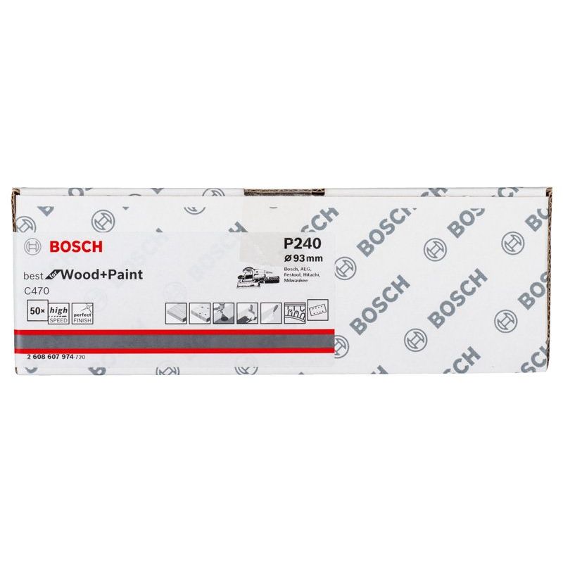Bosch - Schleifpapier/Schleifvlies Schleifblatt C470, 93 x 2608607974 186 mm 240 8 Löcher