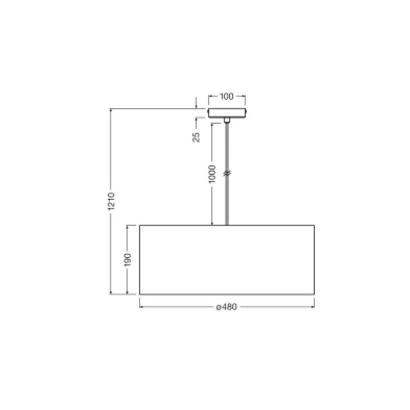 Ledvance - Pendelleuchte 3xE27 D.F.W.Pend 480 3XE27 dunkelgrau