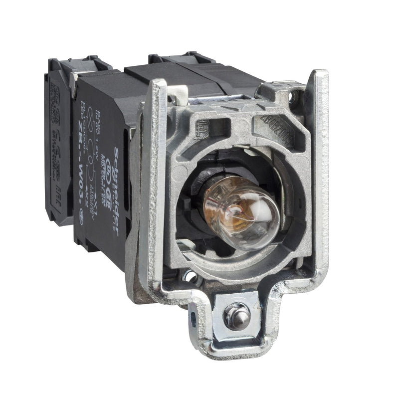 Schneider Electric - Lampenfassungsblock für Befehls- und Meldegeräte Hilfsschalterblock ZB4BW045 1S,1Ö,BA9S,220V
