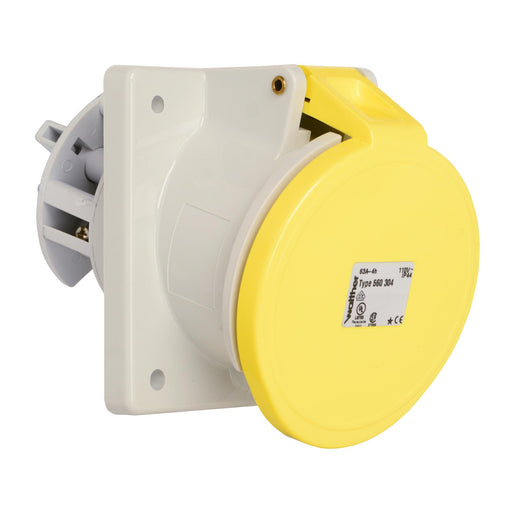 Walther Werke - CEE-Anbausteckdose (IEC 60309) Anbaudose schräg 63A 560304 3P 110V 4h IP44