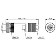 Telegärtner - Modularer Steckverbinder STX M12x1 KD D-kod. 100007542 Cat.5