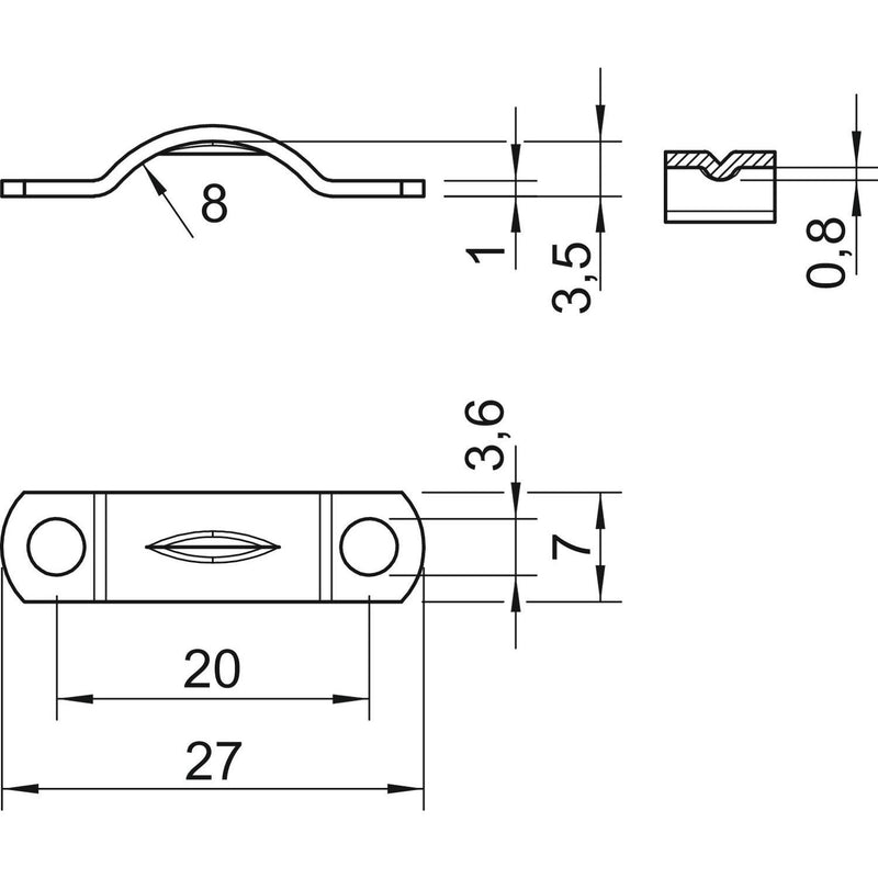 OBO Bettermann - Befestigungsschelle für Kabel/Rohre Zugentlastungsschelle 7903 8 G − 100 Stück