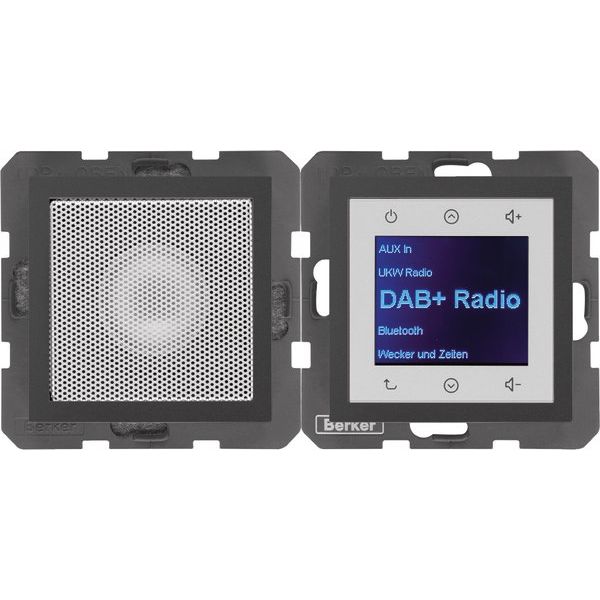 Berker - Elektronik-Gerät für Installationsschalterprogramme Radio mit Lautspr. DAB+, B 30801606 t.,B.x anth