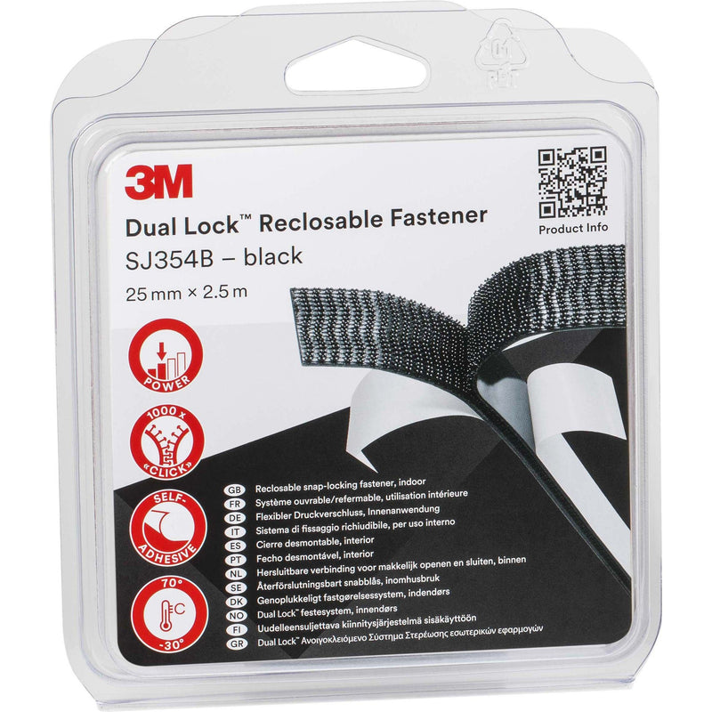 3M - Klettband Druckverschluss SJ3540/IPS 25mmx2,5m, 5,7mm − 4 Stück