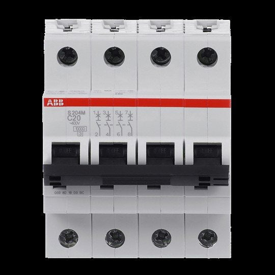 ABB Stotz S&J - Leitungsschutzschalter Sicherungsautomat S204M-C20 10kA 20A C 4p